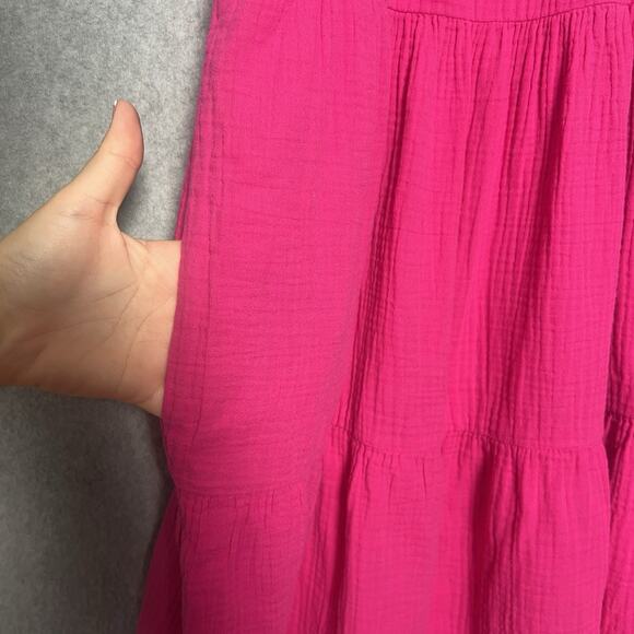 J Crew pink Preppy tiered babydoll ruffeled cap sleeve dress NEW Size 4 - Picture 7 of 8